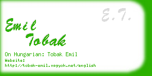 emil tobak business card